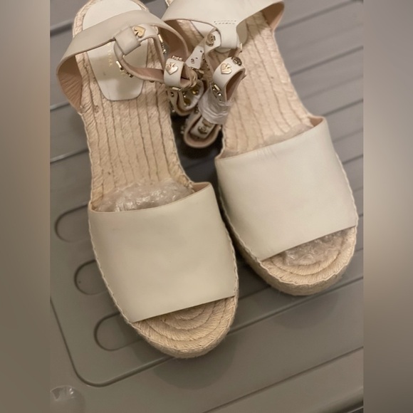 Kate Spade - White Frenchy Ankle Strap Espadrille Wedges - Picture 7 of 8